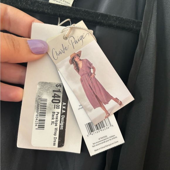 Charlie Page Black Penelope Wrap Dress - Picture 9 of 9